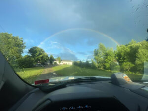 A rainbow over the Green Street house after Jeannine's event